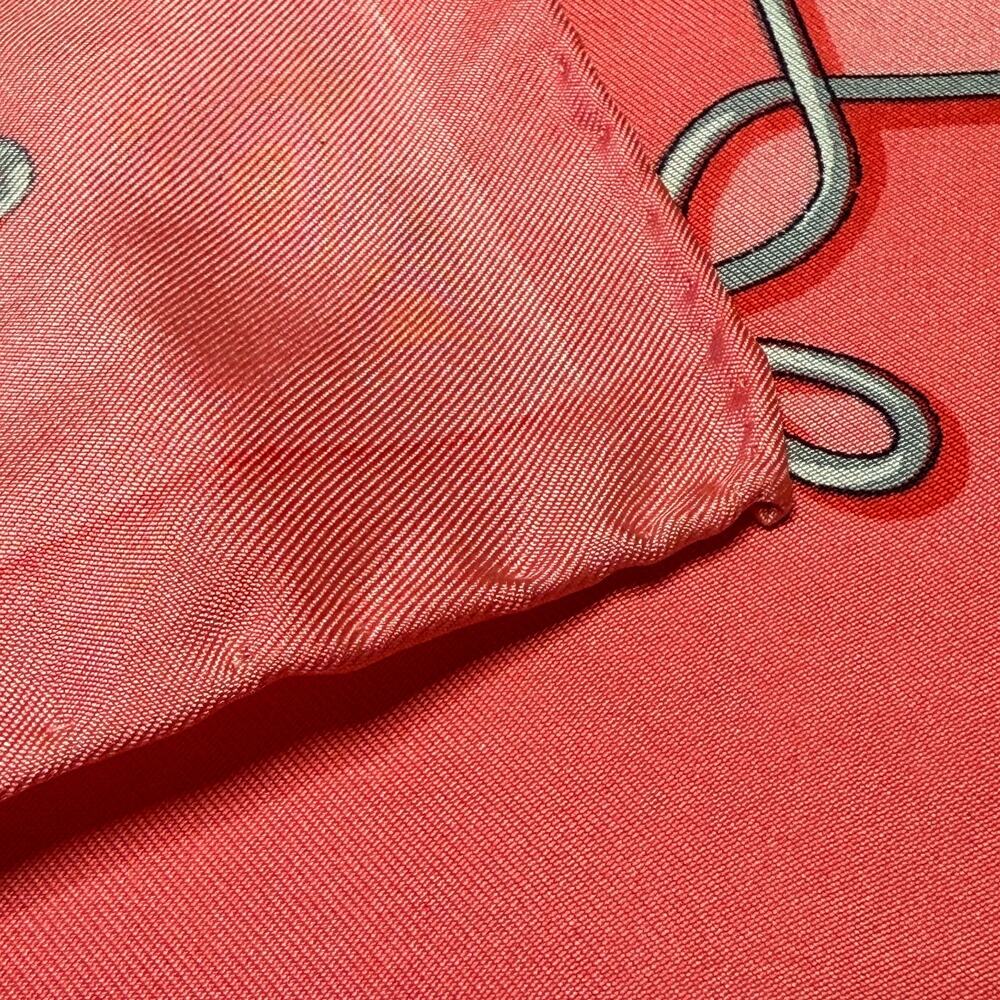 Authentic Hermès Vinci Scarf 1968 Françoise Héron Coral Silk 35x35 Certified - Picture 4 of 7